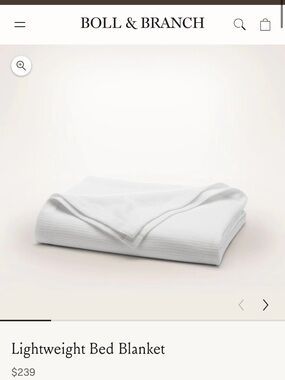 Boll & Branch Lightweight White Bed Blanket King